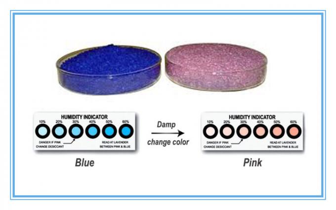 습기 흡수기 실리카 젤 색깔 지시자는, 파란 실리콘 젤 방습제를 구슬로 장식합니다